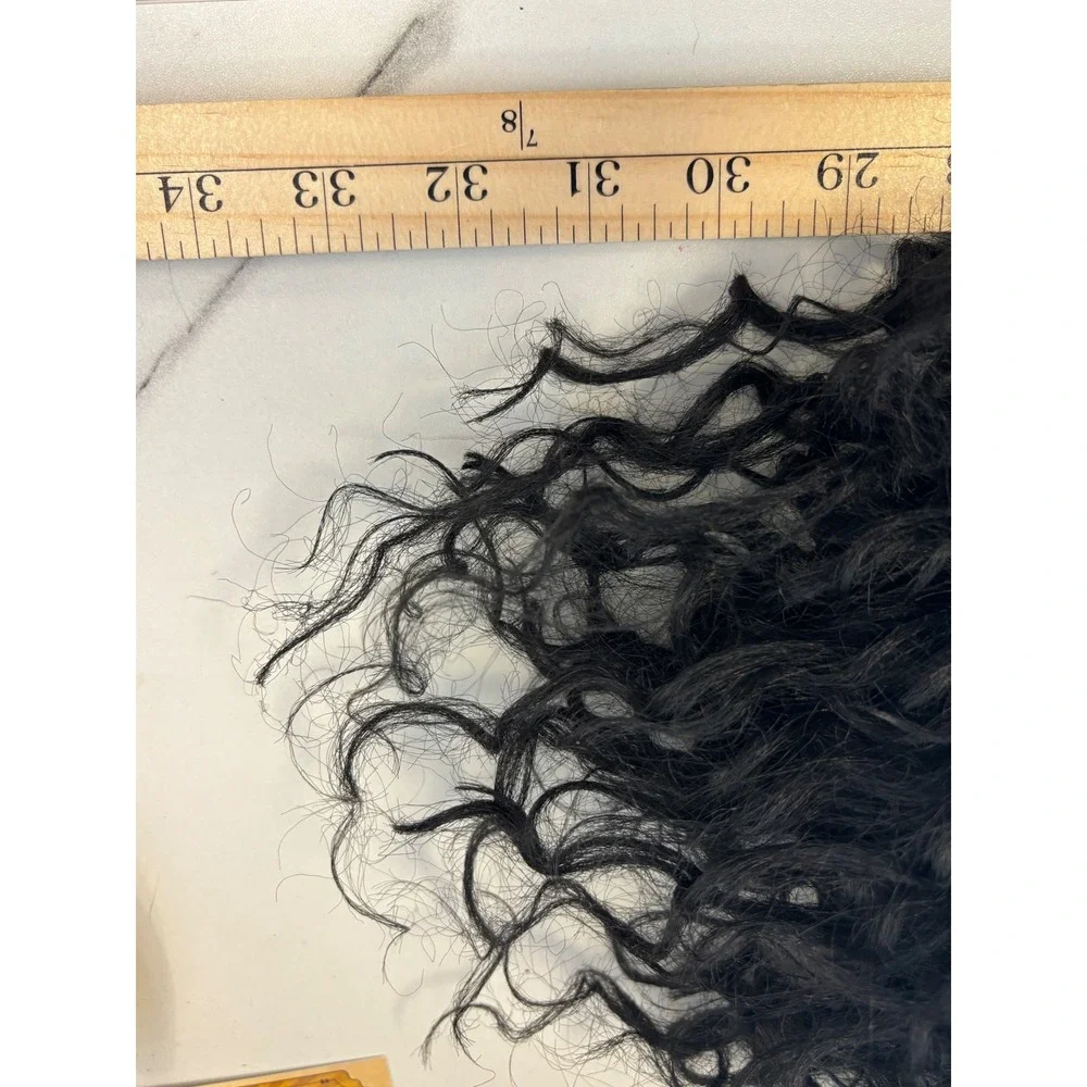 Black Braided Lace Front Wig Long Bohemian Box Braids Curly Ends 34 In Glueless